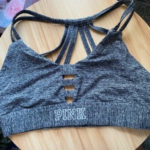 PINK sports bra in a size M in the color gray